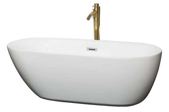 Rebecca Freestanding Soaking Tub — Brushed Nickel